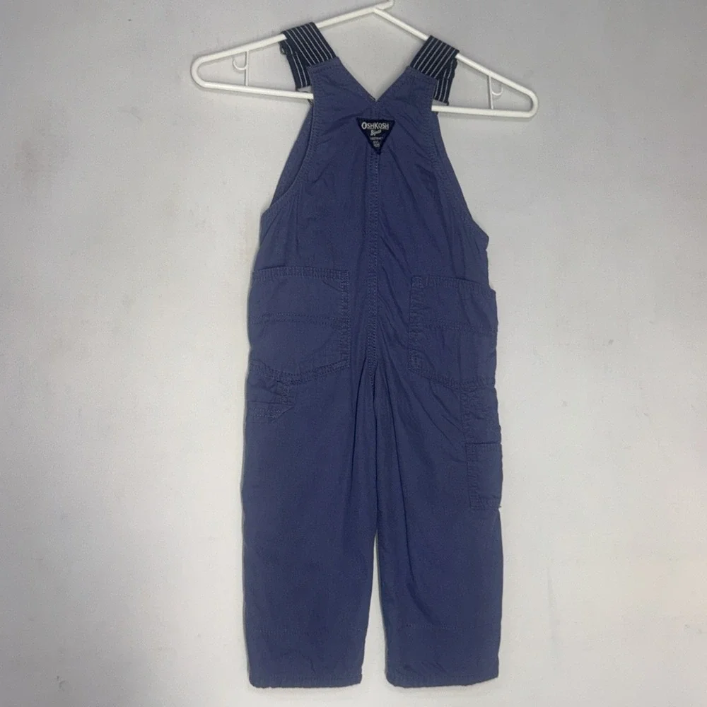 Vintage Oshkosh B'gosh Vestbak Boys Blue‎ Overalls Waving Walrus 2T